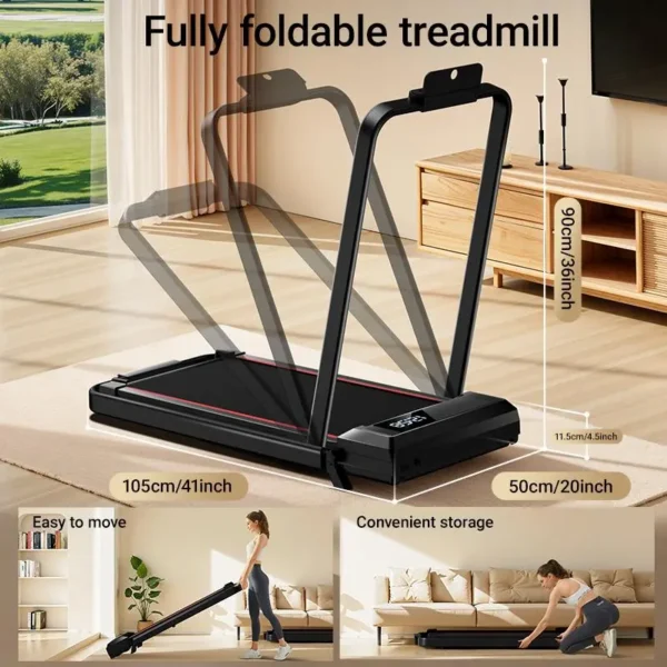 UMAY-Tapis de course pliable à moteur sans balais, vitesse jusqu'à 12 km/h, inclinaison réglable, compact et silencieux-idéal pour l'entraînement à domicile (jusqu'à 136 kg) – Image 3